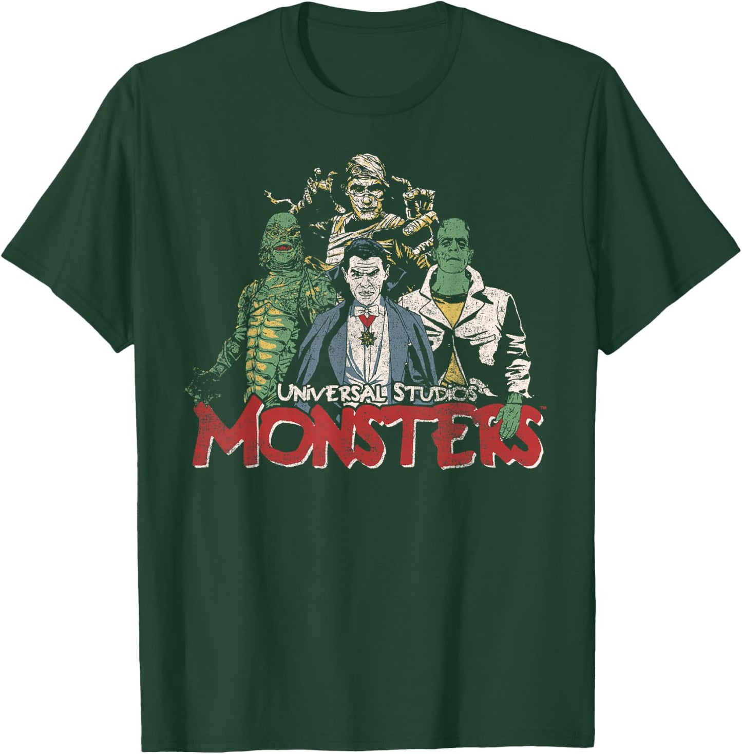 Universal Monsters Vintage Group Shot T-Shirt - T-Shirt | Forest