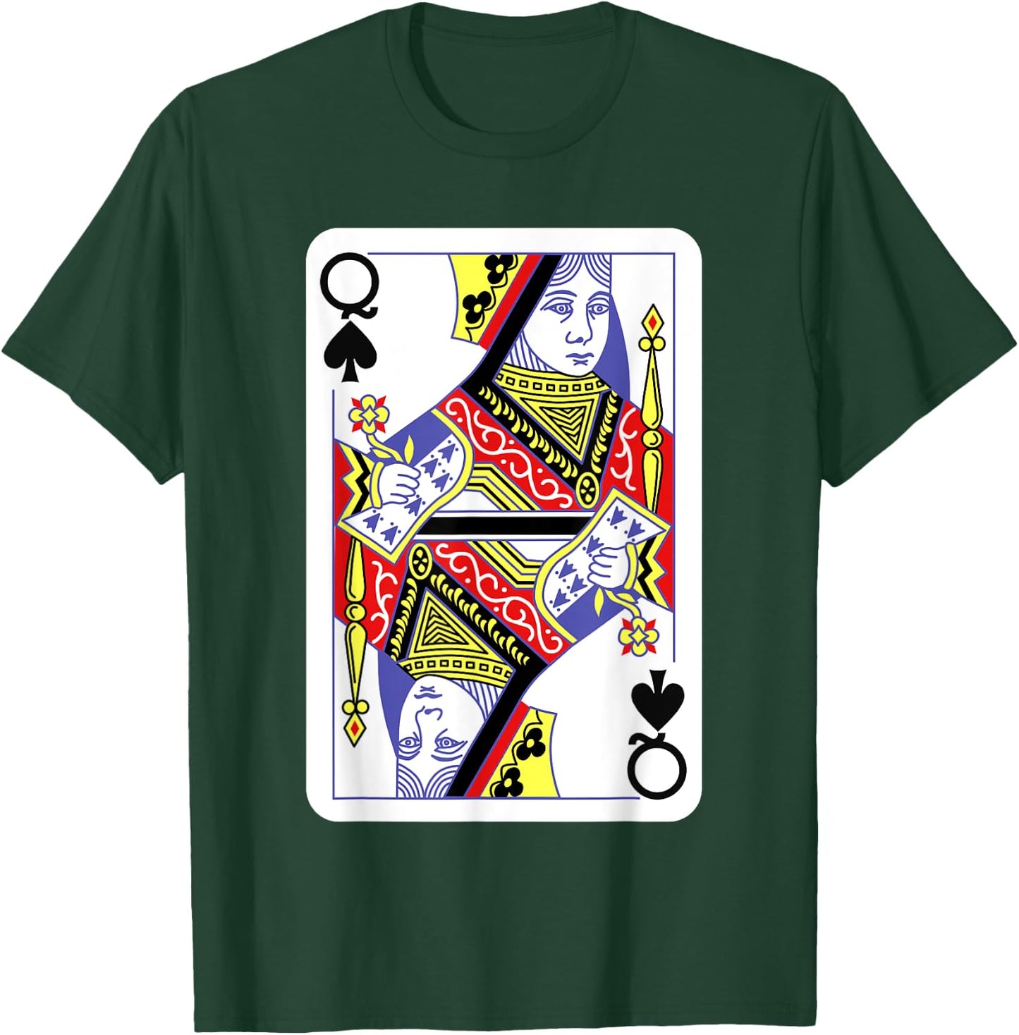 Queen of Spades Playing Cards Halloween Costume Casino Easy T-Shirt - T-Shirt | Forest