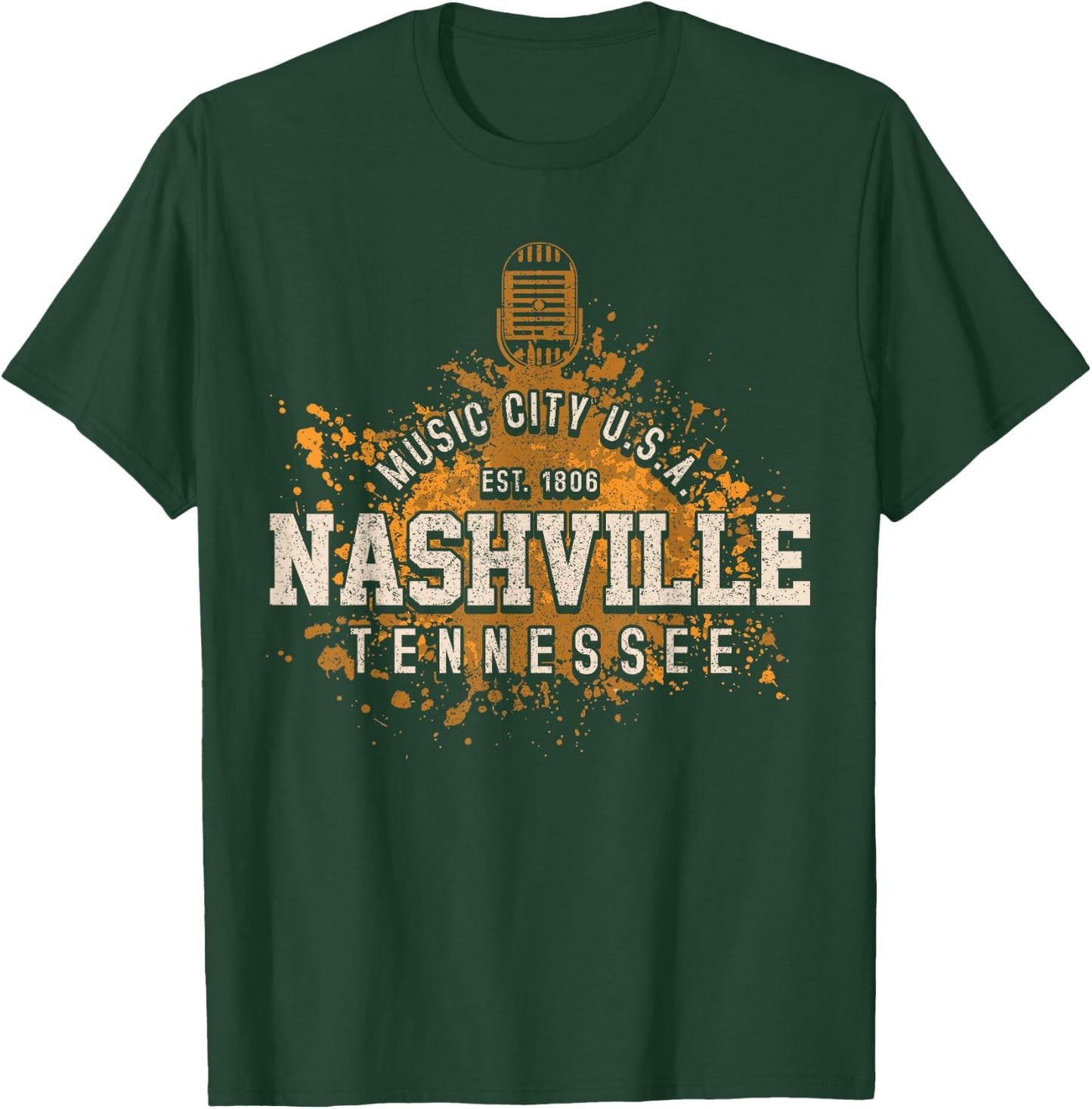 Nashville - Music City Tennessee Country Music Souvenir T-Shirt - T-Shirt | Forest