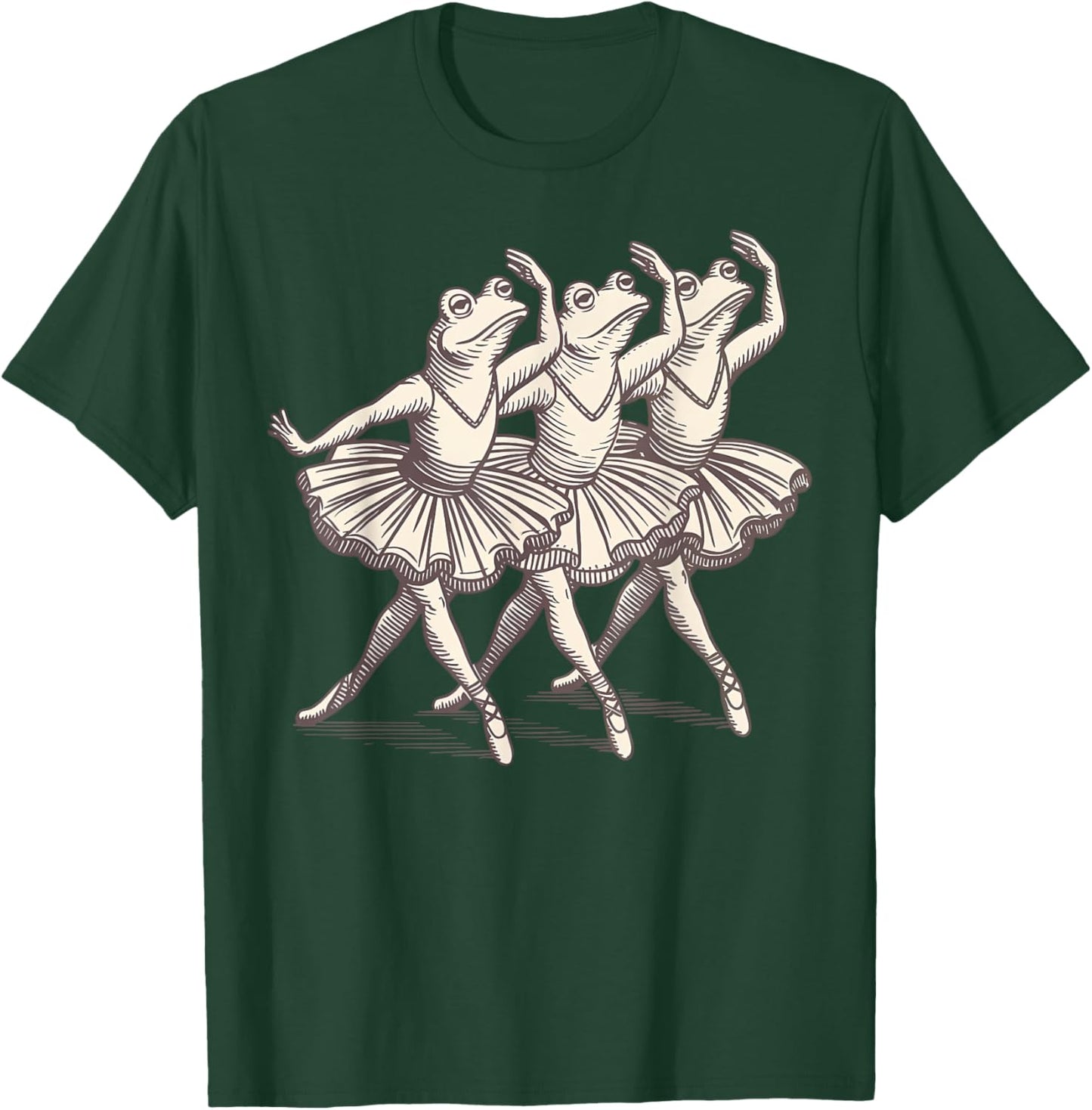 Retro Frogs Ballet Dancer Dance Women Girls Ballerina Frog T-Shirt - T-Shirt | Forest