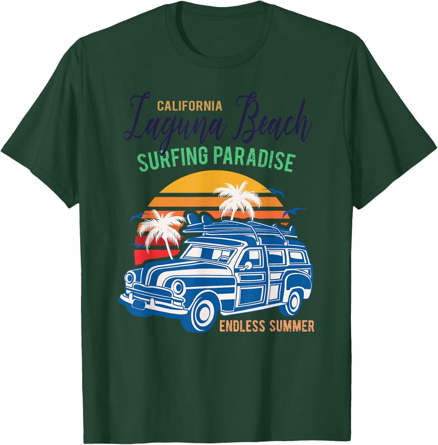 Surf California Laguna Beach Shirt 70s 80s Laguna CA Shirt T-Shirt - T-Shirt | Forest