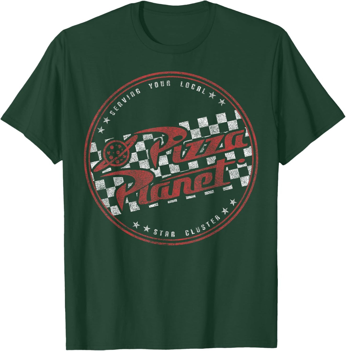 Disney Pixar Toy Story Pizza Planet Checkered Logo T-Shirt - T-Shirt | Forest