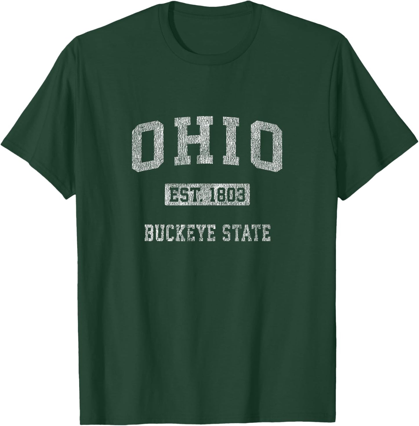 Retro Ohio Vintage Athletic Sports Design T-Shirt - T-Shirt | Forest