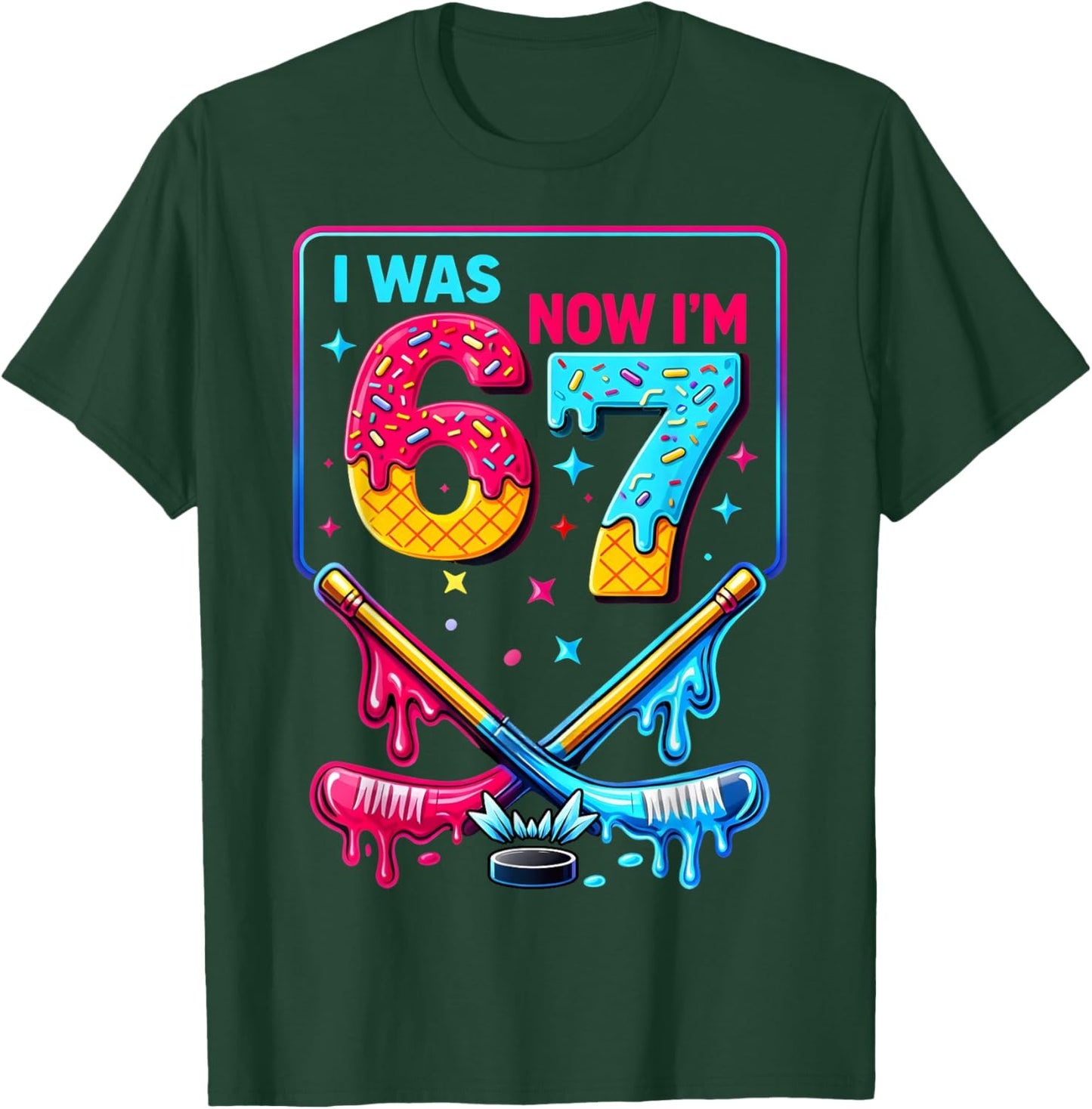 Ice Hockey I was 6 Now I'm 7 Birthday Boys Gifts for Kids T-Shirt - T-Shirt | Forest