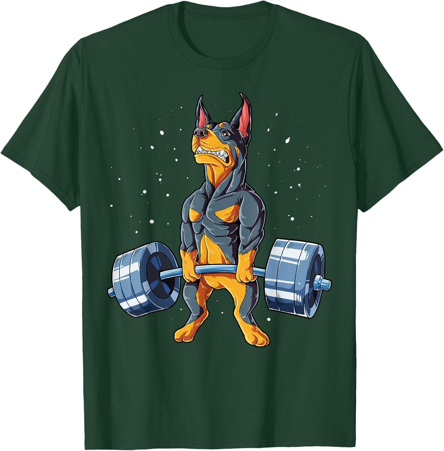 Doberman Weightlifting Funny Deadlift Men Fitness Gym Gifts T-Shirt - T-Shirt | Forest