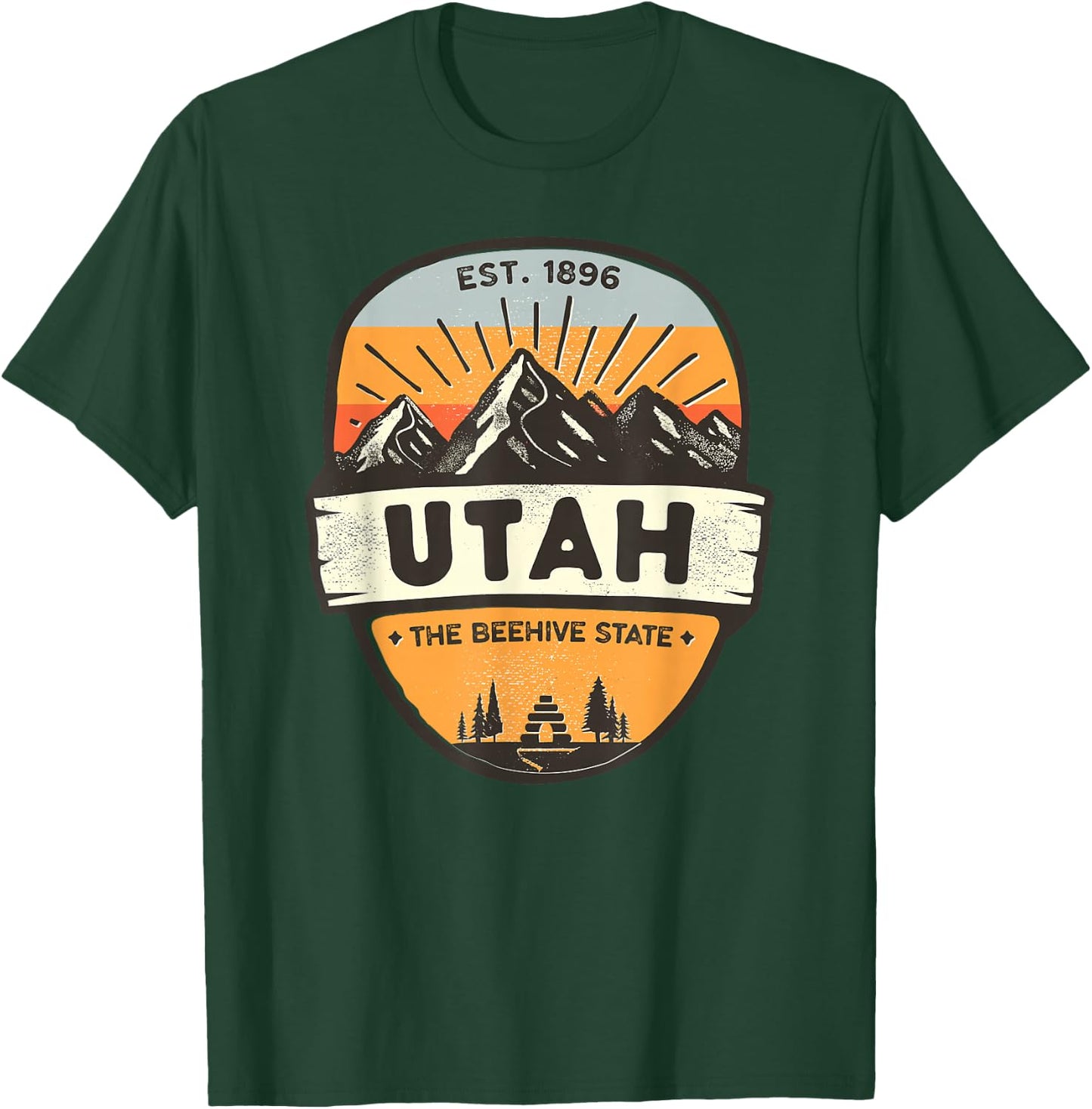 Utah The Beehive State, Vintage Retro Mountain, Camping T-Shirt - T-Shirt | Forest