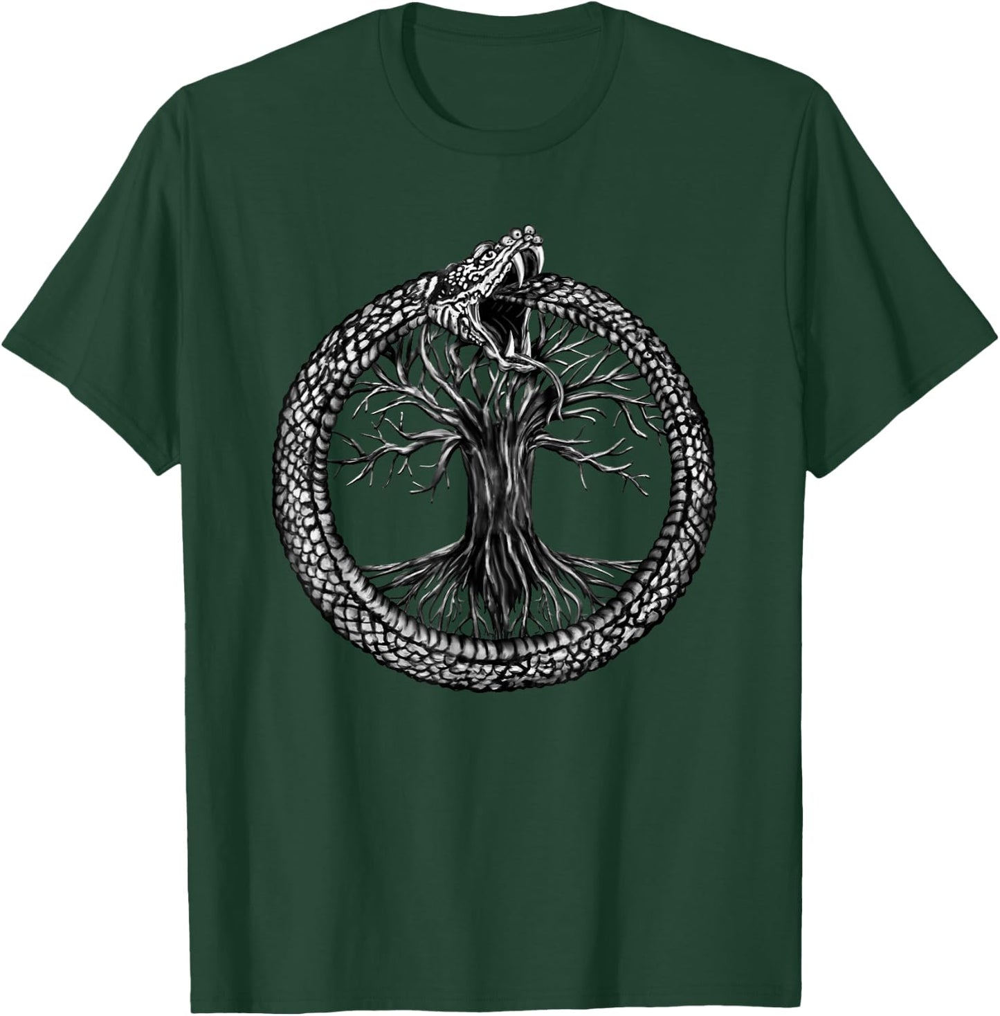 Ouroboros with Tree of Life T-Shirt - T-Shirt | Forest