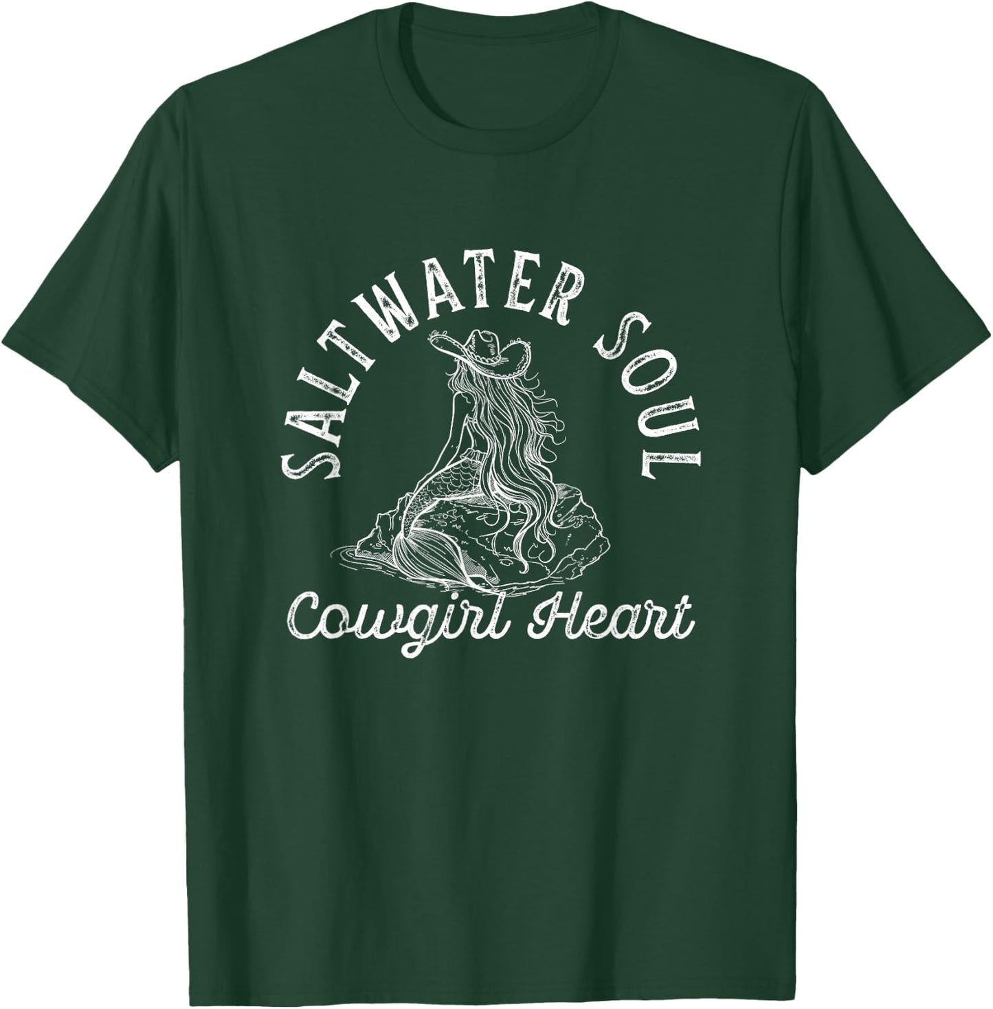 Coastal Cowgirl Mermaid Core Aesthetic Western Cute Beachy T-Shirt - T-Shirt | Forest