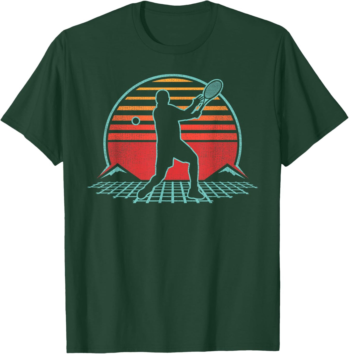 Tennis Retro Vintage 80s Style Coach Player Gift T-Shirt - T-Shirt | Forest