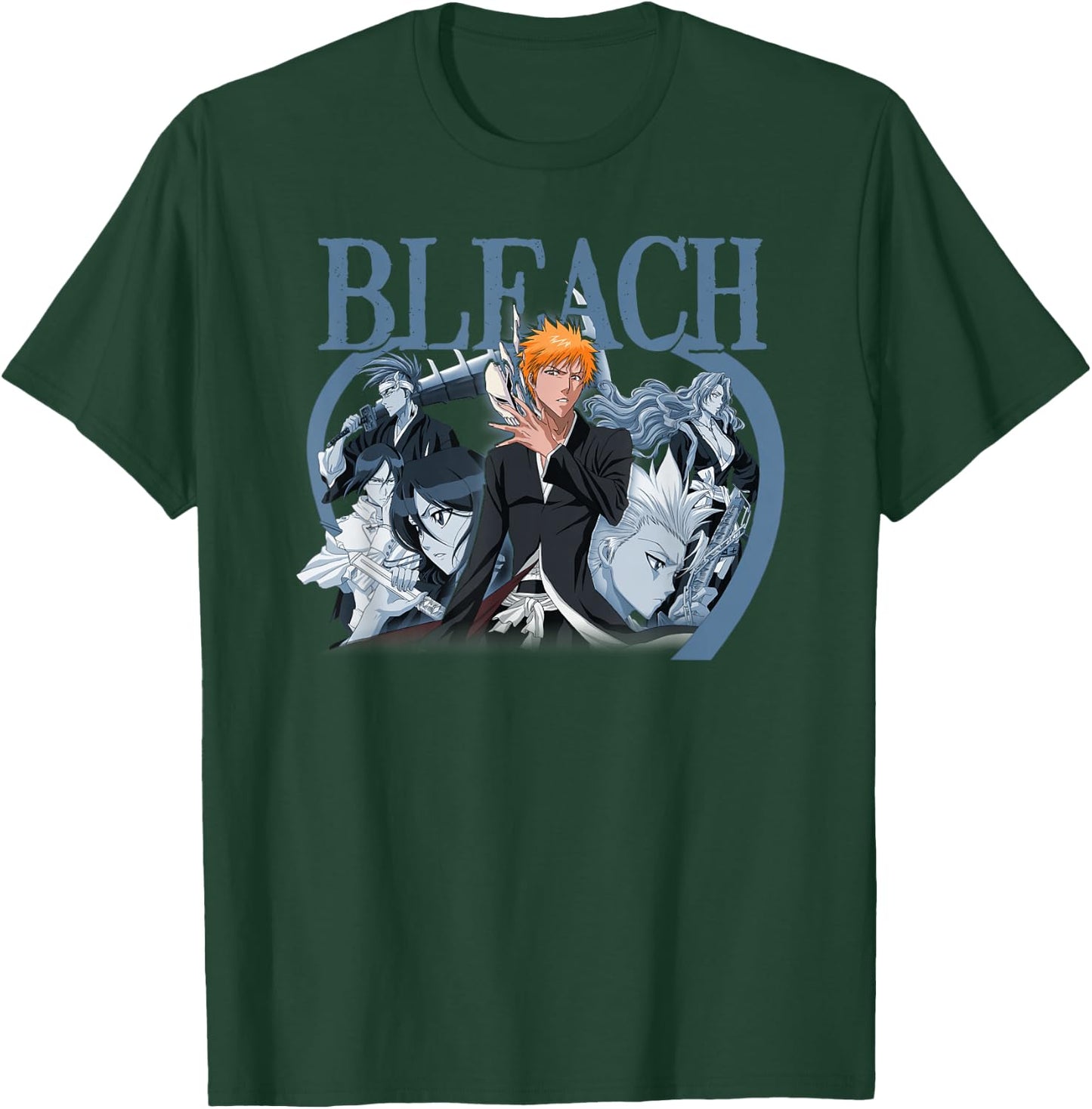 Bleach Ichigo with Blue Toned Group Color Anime T-Shirt - T-Shirt | Forest