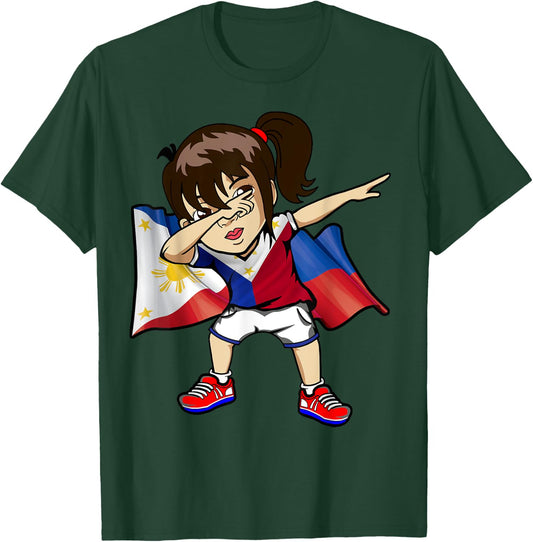 Dabbing Girl Philippine Flag Filipino Meme Jersey Dab T-Shirt - T-Shirt | Forest