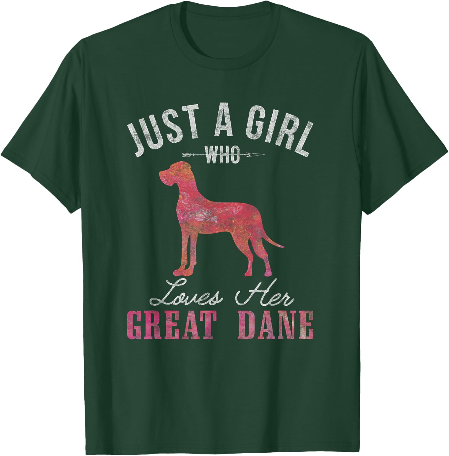 Just A Girl Who Loves Her Great Dane Dog Owner Gift T-Shirt - T-Shirt | Forest