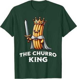 Churro King Funny Churro Mexican Food Illustration T-Shirt - T-Shirt | Forest