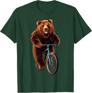 Mountain Biking Bear – Funny Cyclist Animal Lovers T-Shirt - T-Shirt | Forest