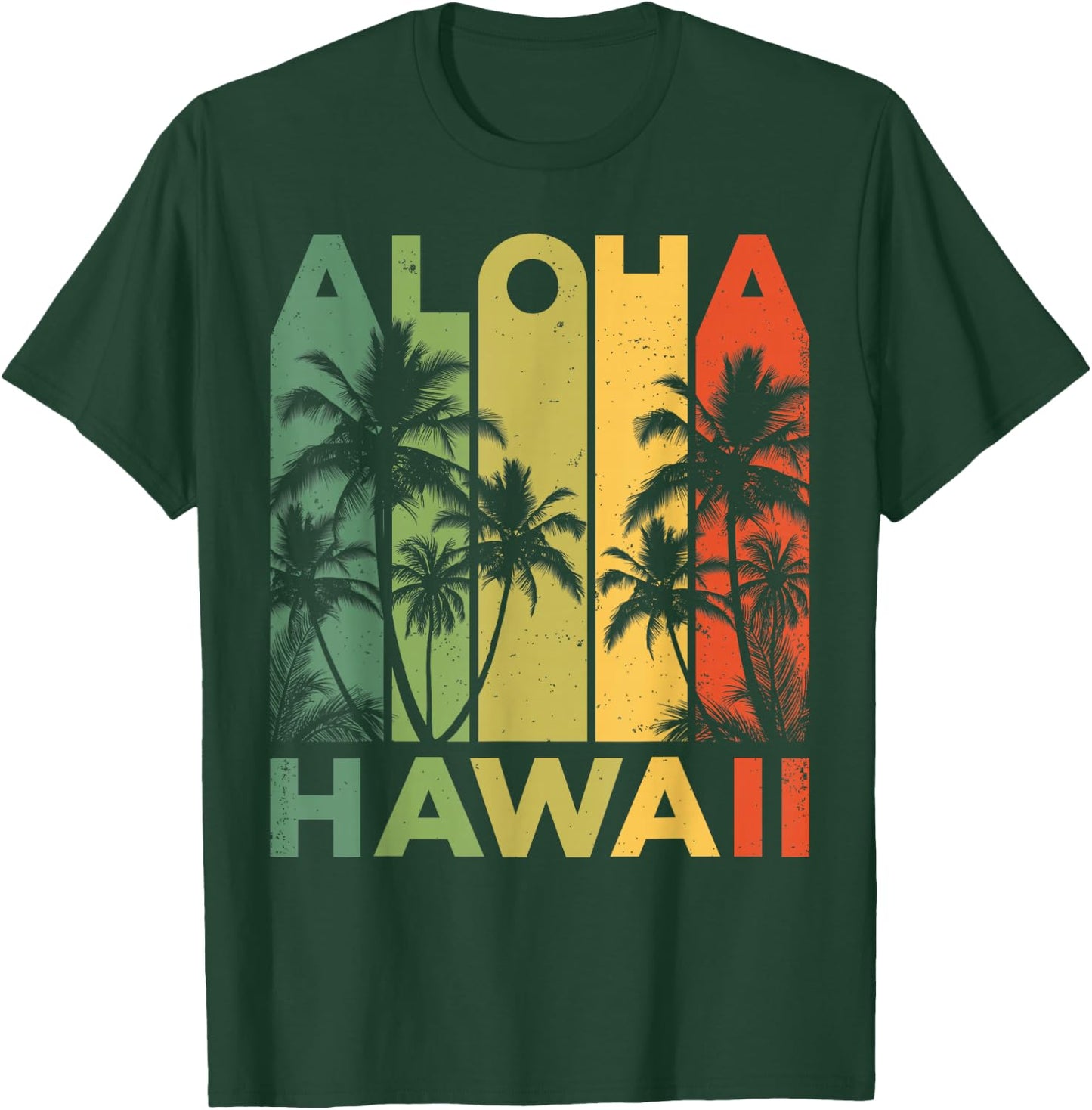 Aloha Hawaii Hawaiian Island Retro Vintage 1980s Throwback T-Shirt - T-Shirt | Forest