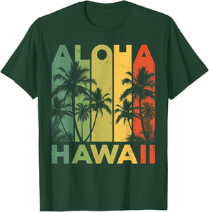 Aloha Hawaii Hawaiian Island Retro Vintage 1980s Throwback T-Shirt - T-Shirt | Forest