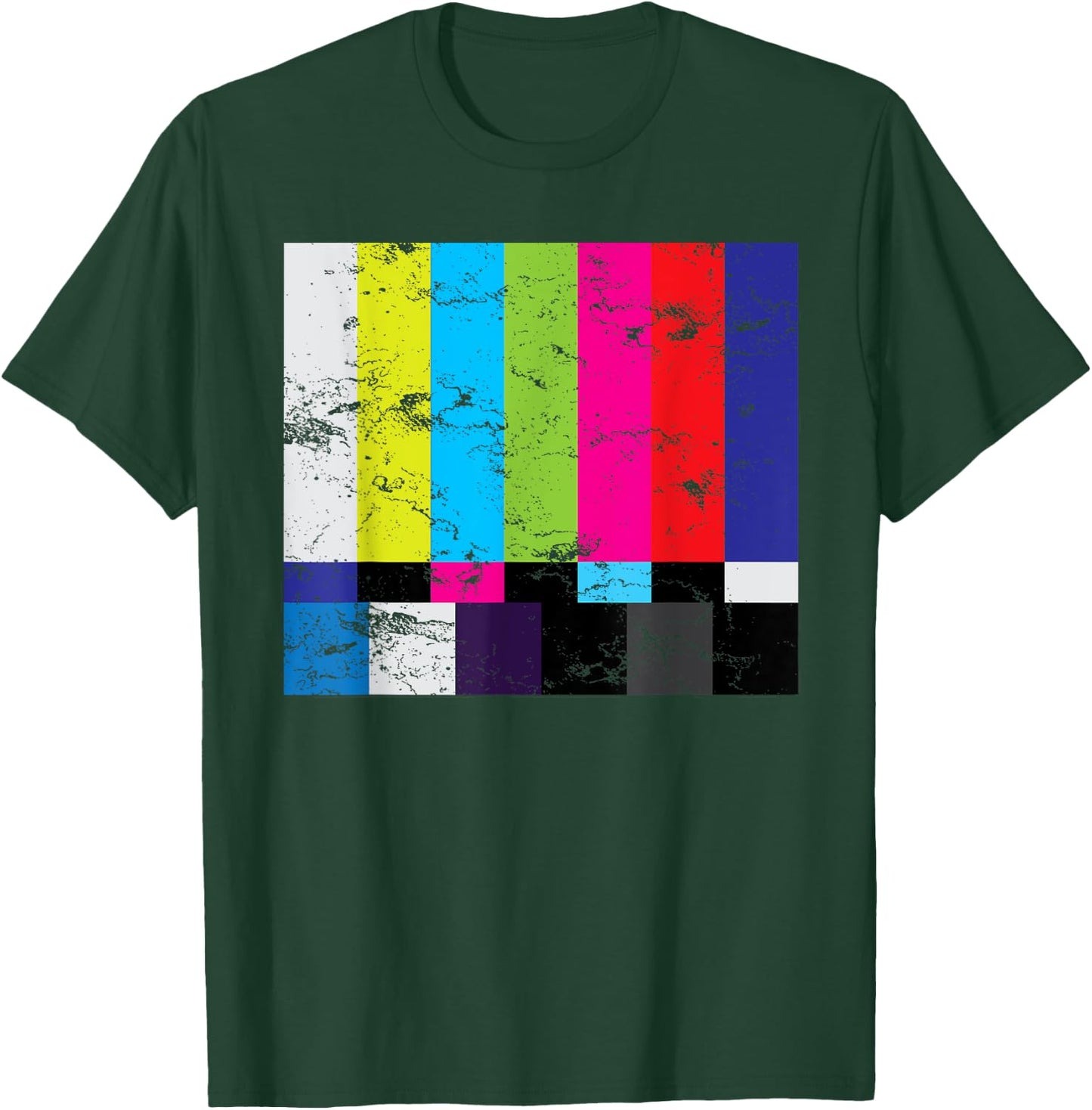 TV Color Bars Shirt Television Test Pattern Monitor Gift T-Shirt - T-Shirt | Forest