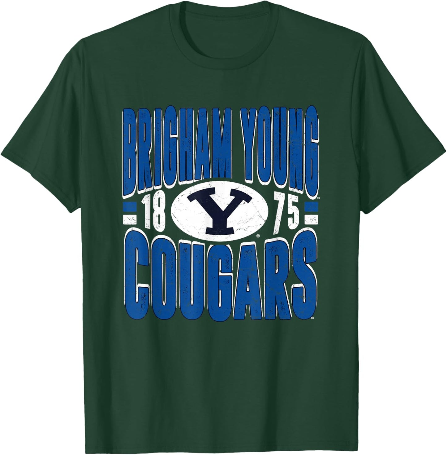BYU Cougars Vintage 90's Retro Navy Officially Licensed T-Shirt - T-Shirt | Forest