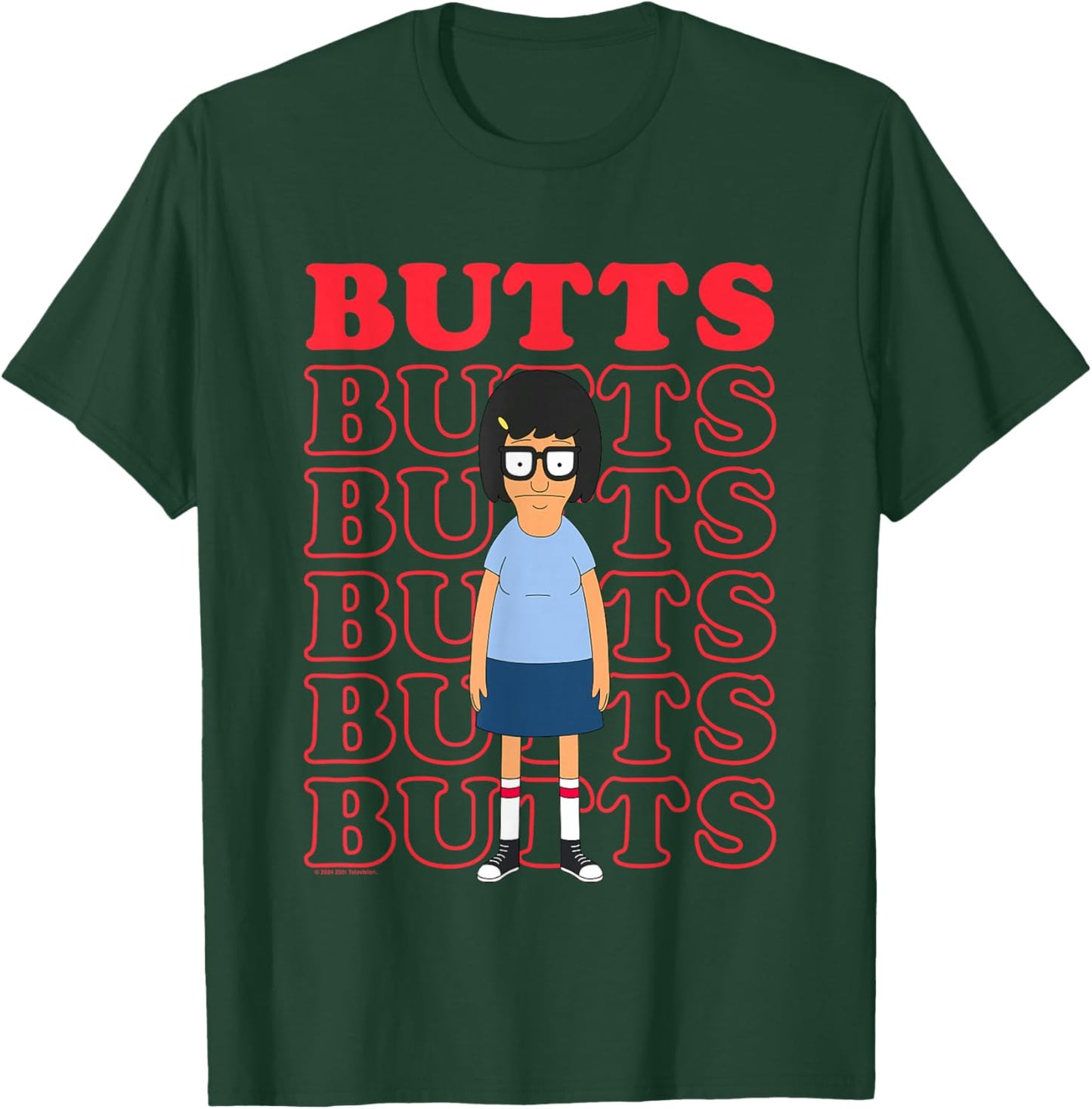 Bob's Burgers Tina Likes Butts Logo Stack T-Shirt - T-Shirt | Forest
