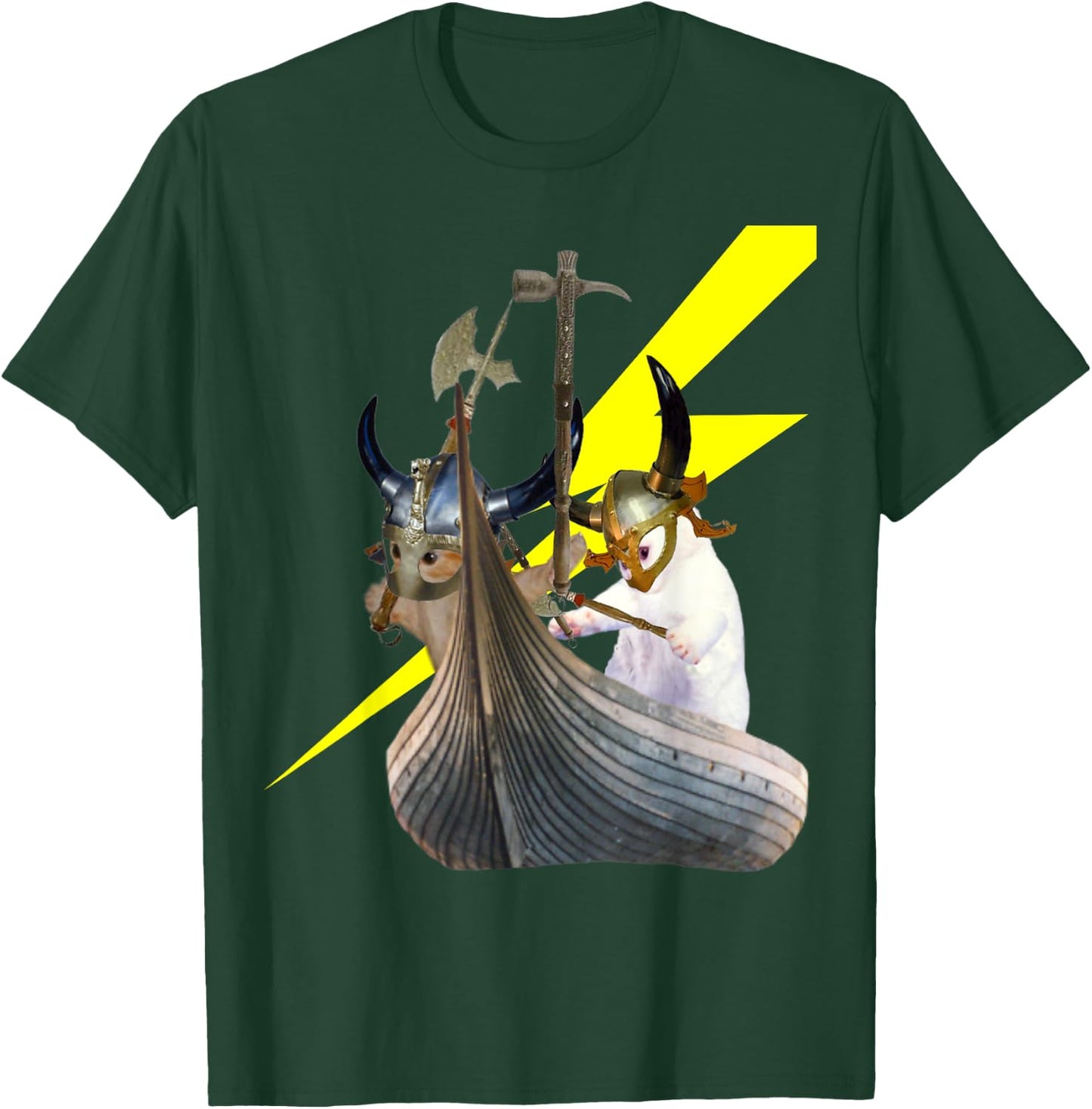 Viking Kittens in their longboat T-Shirt - T-Shirt | Forest