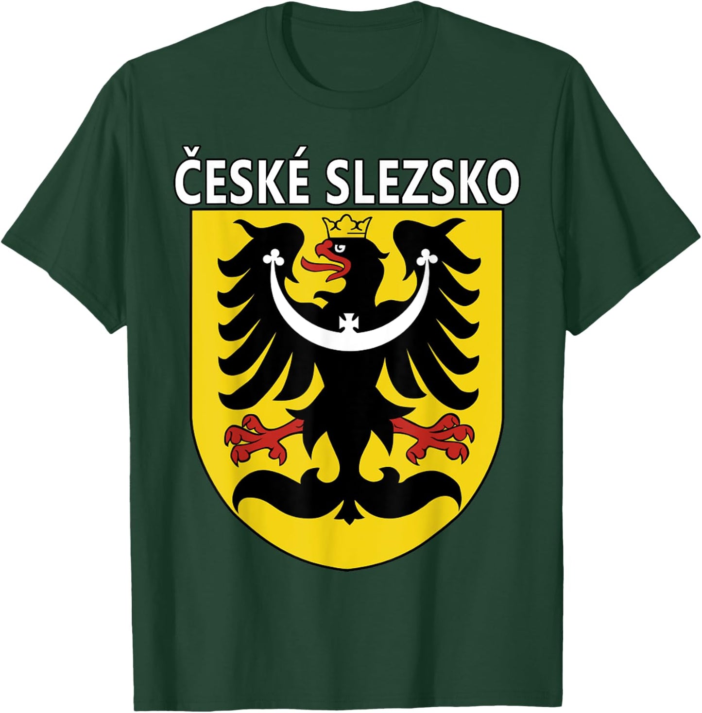 Czech Silesia Eagle Coat of Arms with Ceske Slezsko T-Shirt - T-Shirt | Forest