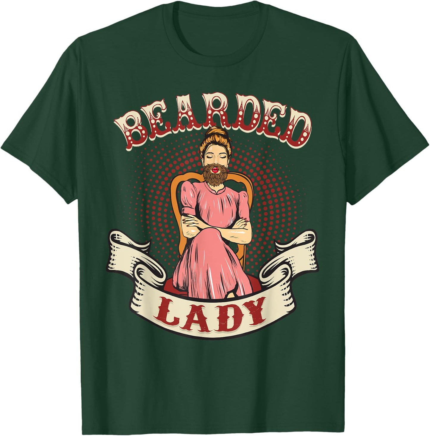 Bearded Lady - Vintage Circus Bearded Lady Costume T-Shirt - T-Shirt | Forest