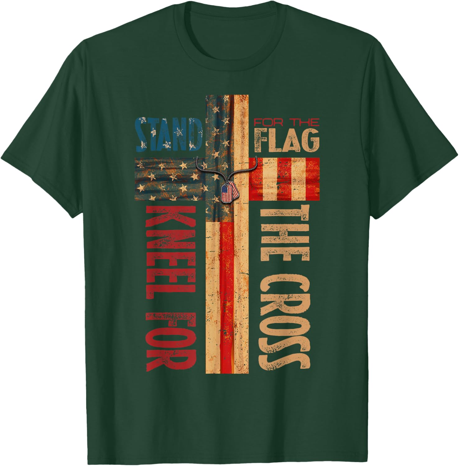 USA Flag Religious Quote 4th of July for Christian Faith T-Shirt - T-Shirt | Forest