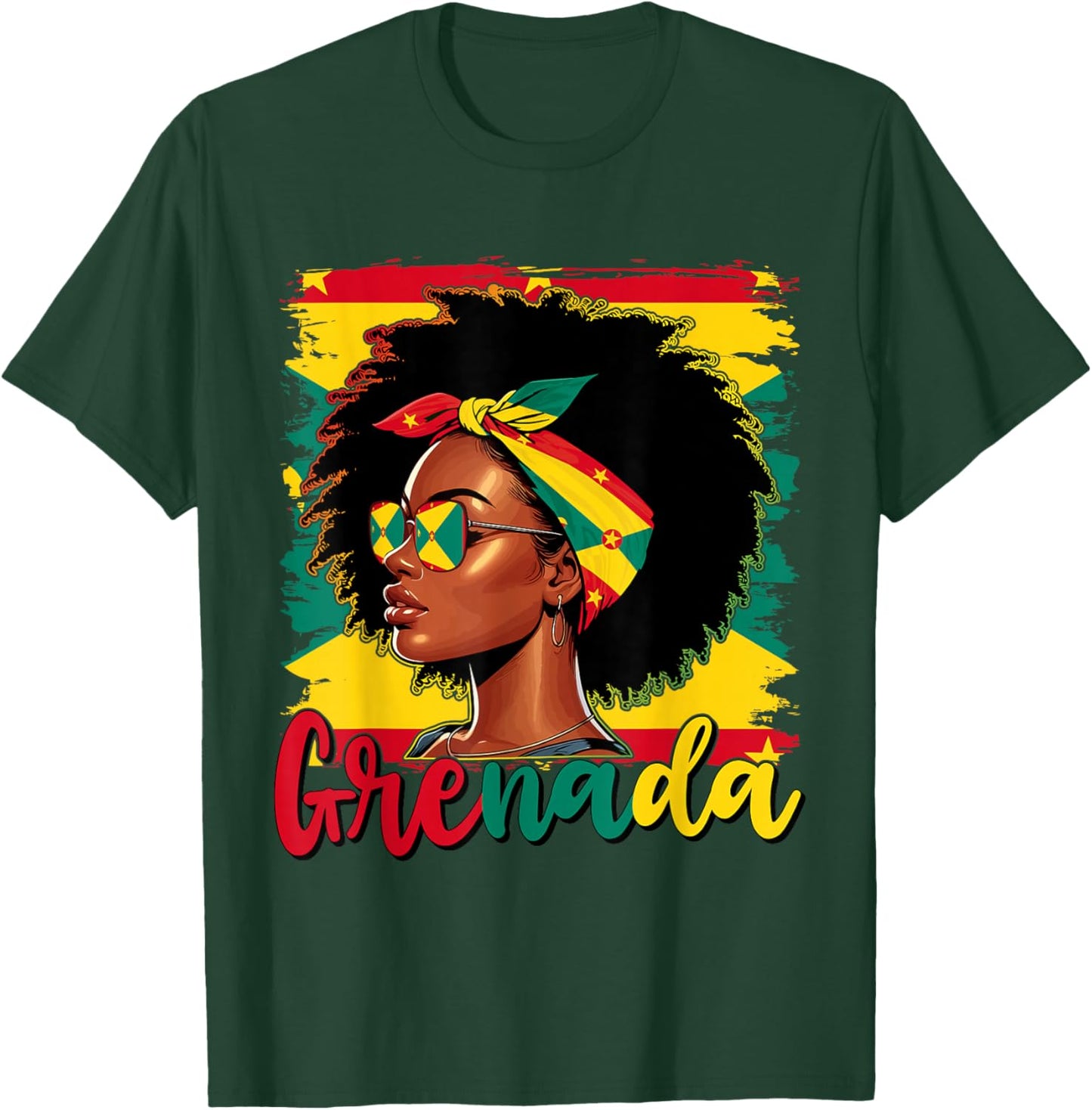 Grenadian Girl Grenada Flag Proud Grenadian Women T-Shirt - T-Shirt | Forest