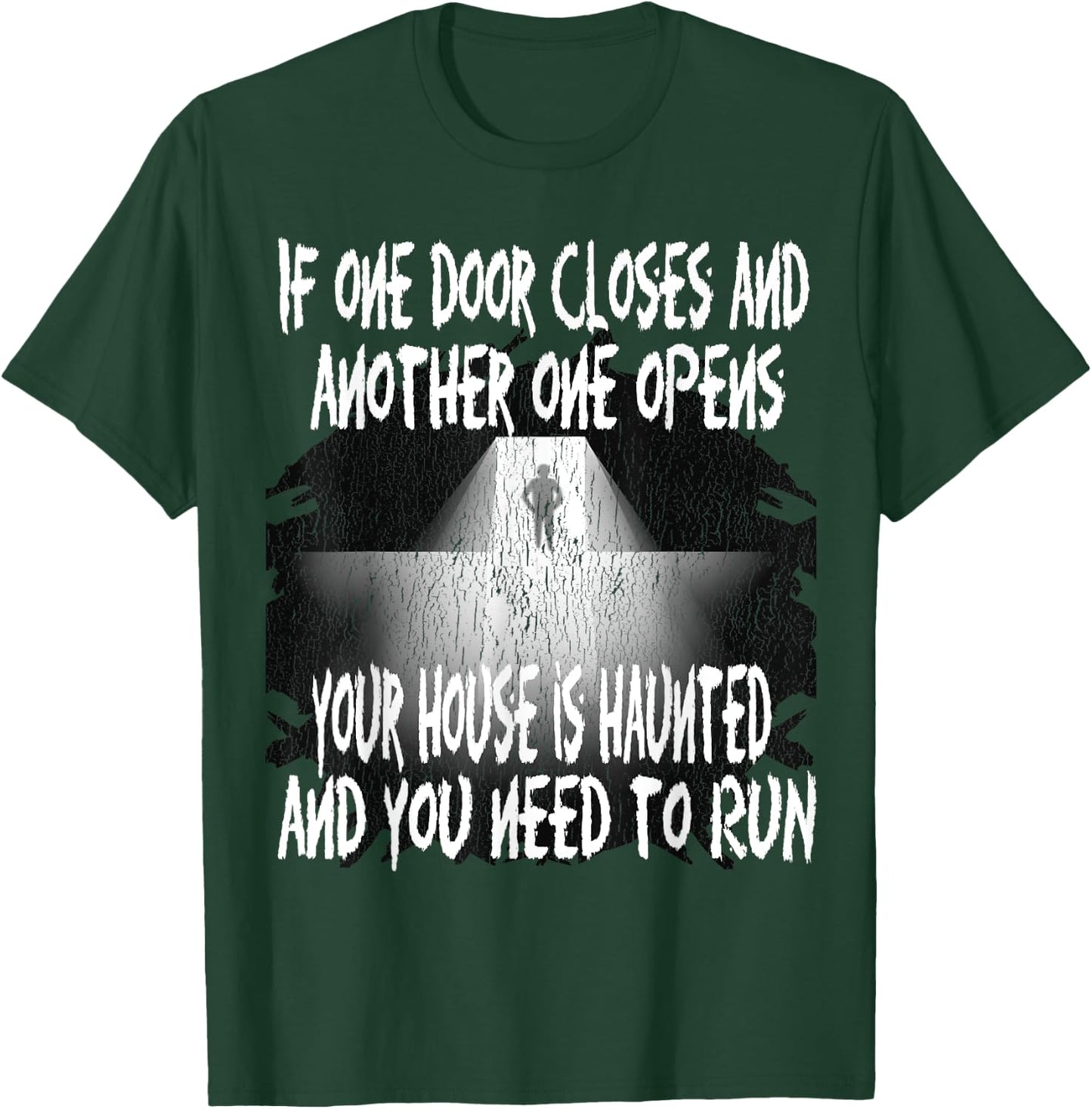 Funny Haunted Ghost House Supernatural Paranormal Halloween T-Shirt - T-Shirt | Forest