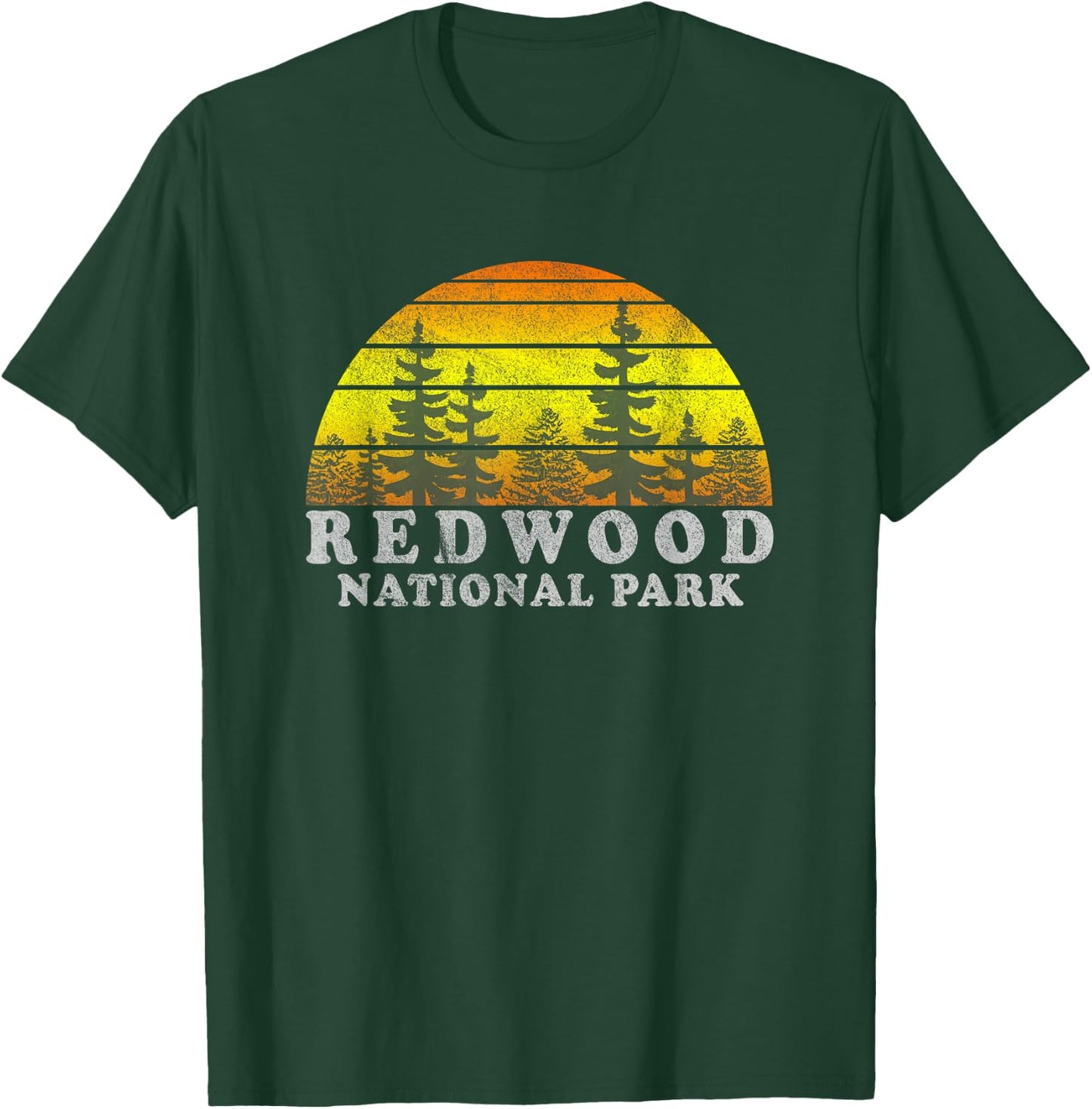 Vintage Redwood National Park Sunset T-Shirt - T-Shirt | Forest