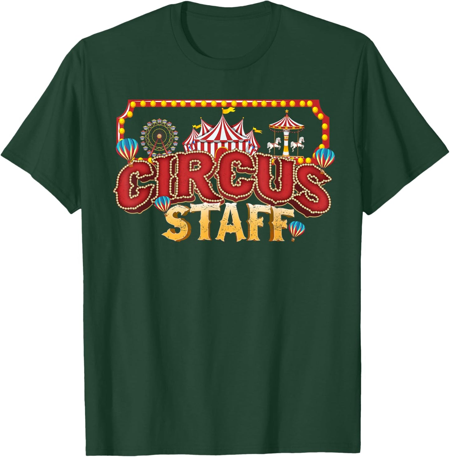 Vintage Circus Themed Birthday Party Event Circus Staff T-Shirt - T-Shirt | Forest