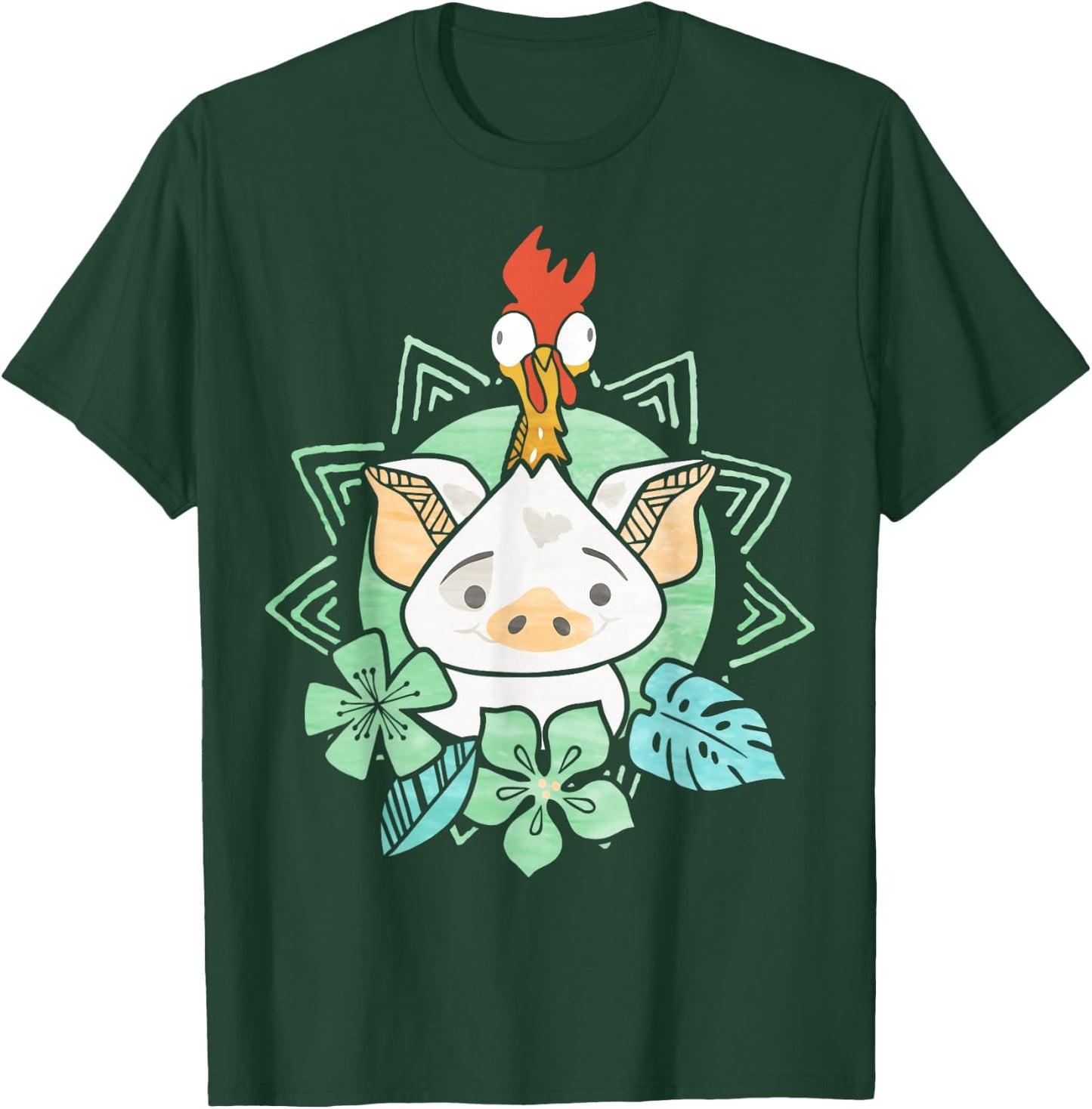 Disney Moana Pua & HEI HEI Tropical Graphic T-Shirt - T-Shirt | Forest
