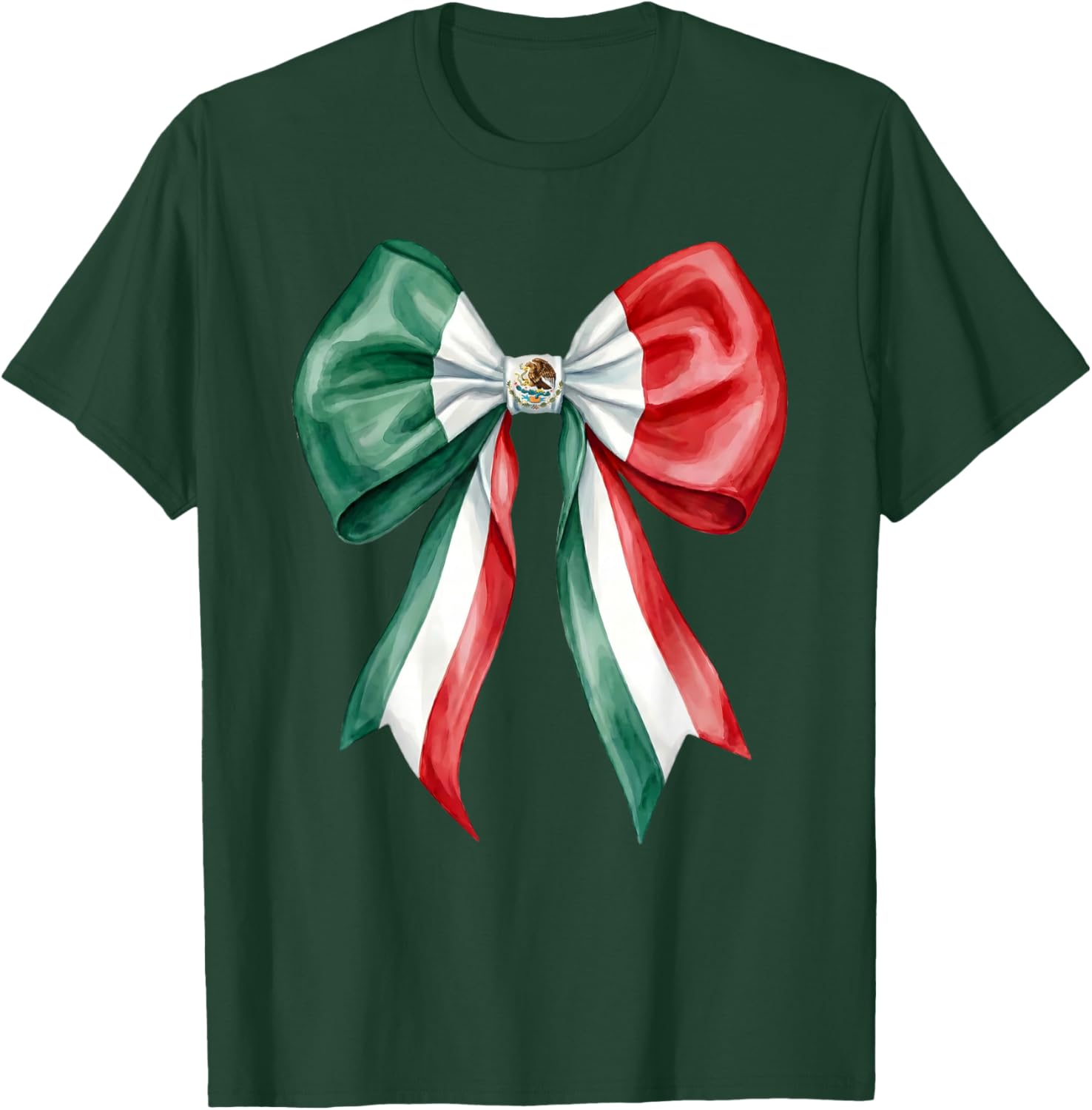 Mexican Girl Coquette Bow Hispanic Mexico Flag Cute Mexicana T-Shirt - T-Shirt | Forest