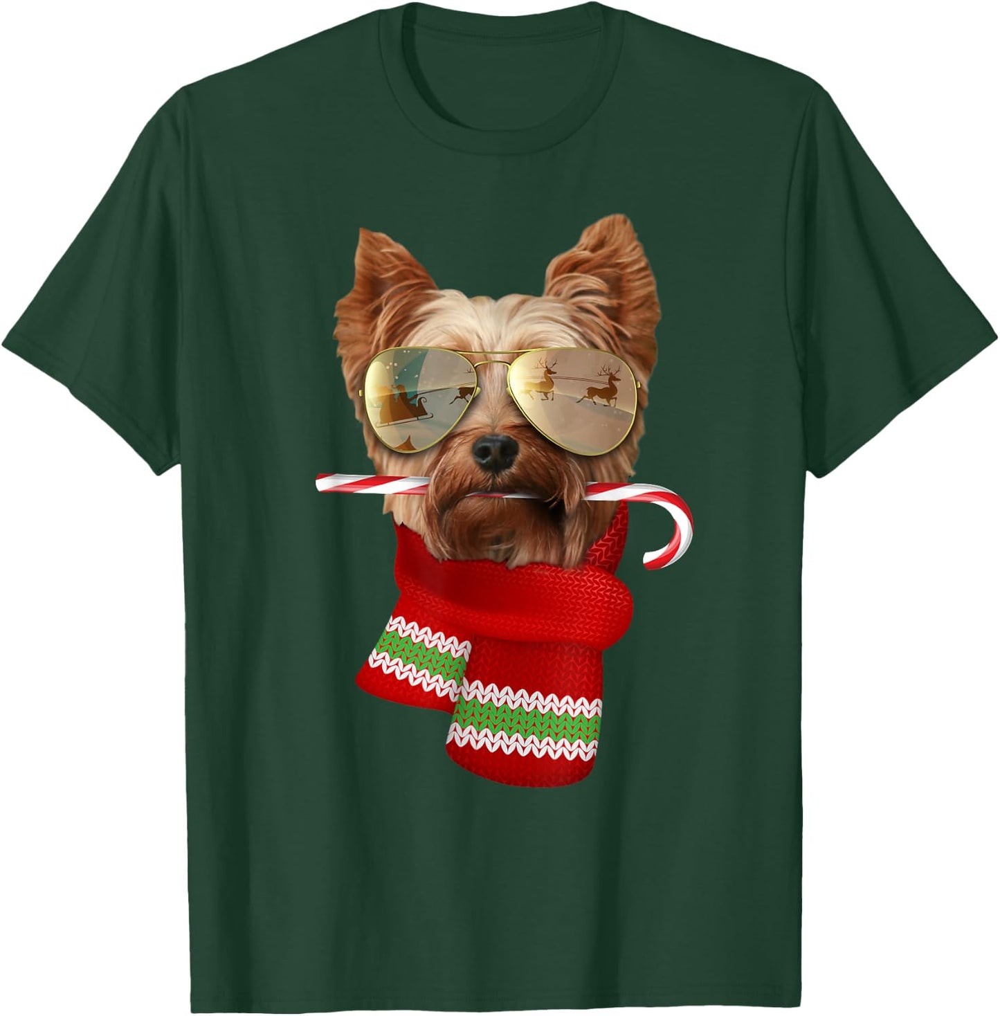 Yorkie shirt Terrier Christmas Gift Dog Lovers Sunglasses Women Kids T-Shirt - T-Shirt | Forest