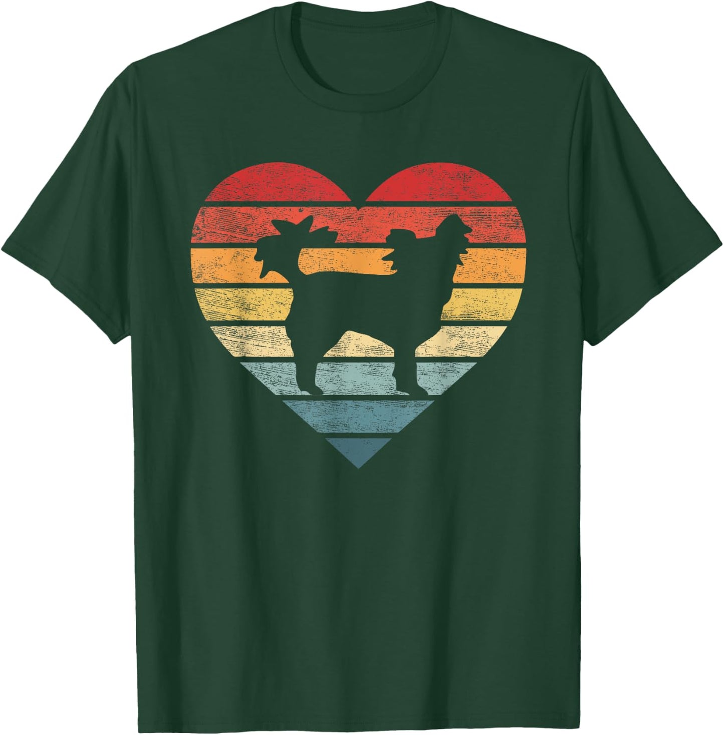 Papillon Lover Owner Gifts Retro Sunset Dog Silhouette Mom T-Shirt - T-Shirt | Forest