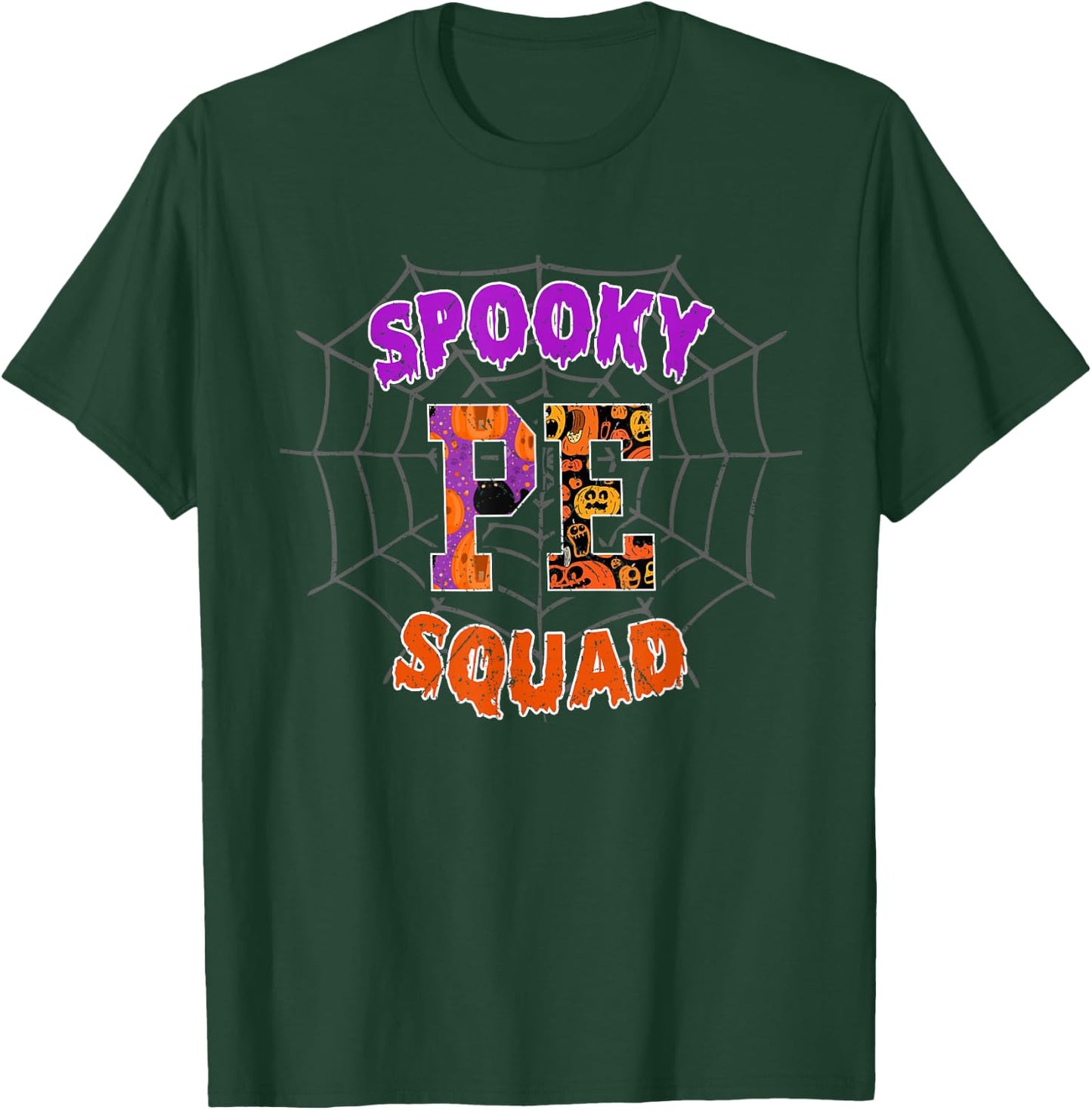 PE Squad Team PE Teacher Halloween T-Shirt - T-Shirt | Forest
