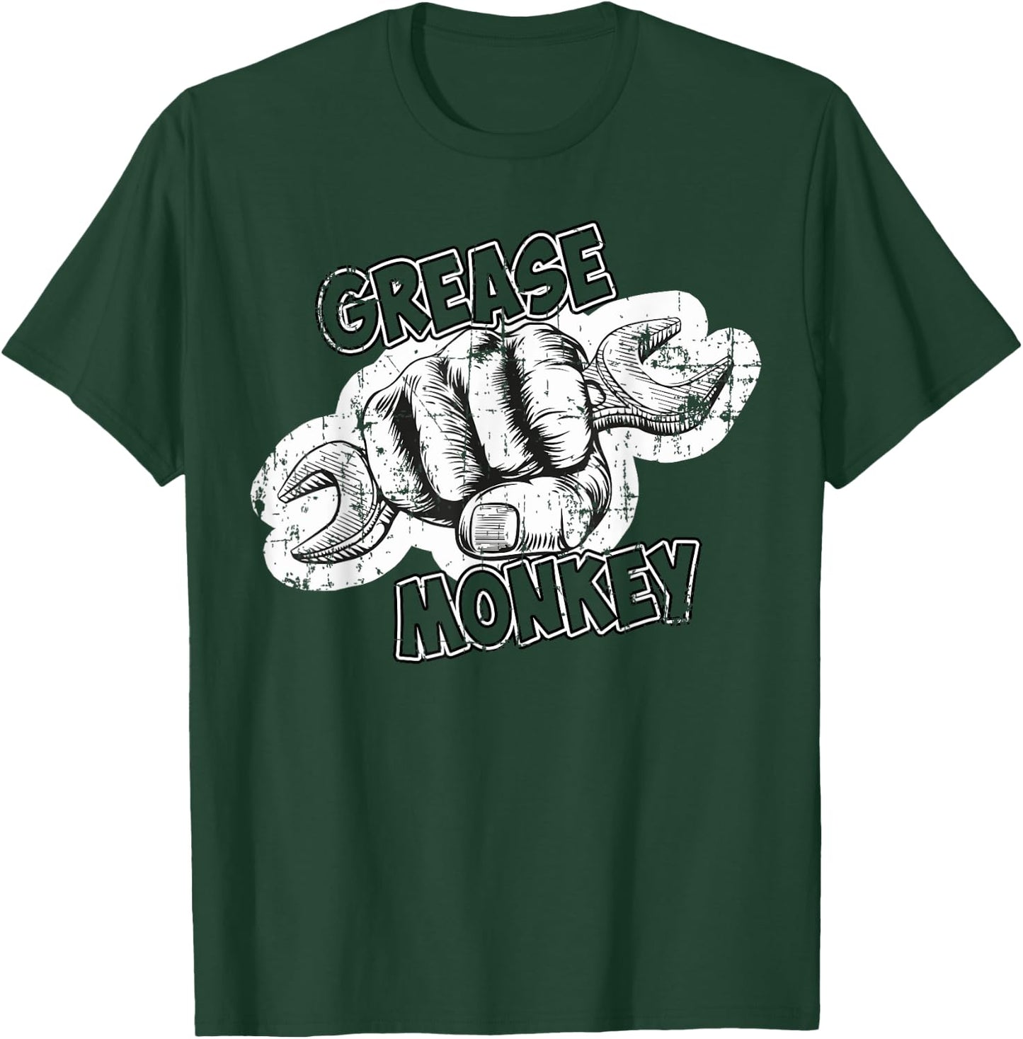 Grease Monkey Wrench Auto Mechanics T-Shirt - T-Shirt | Forest