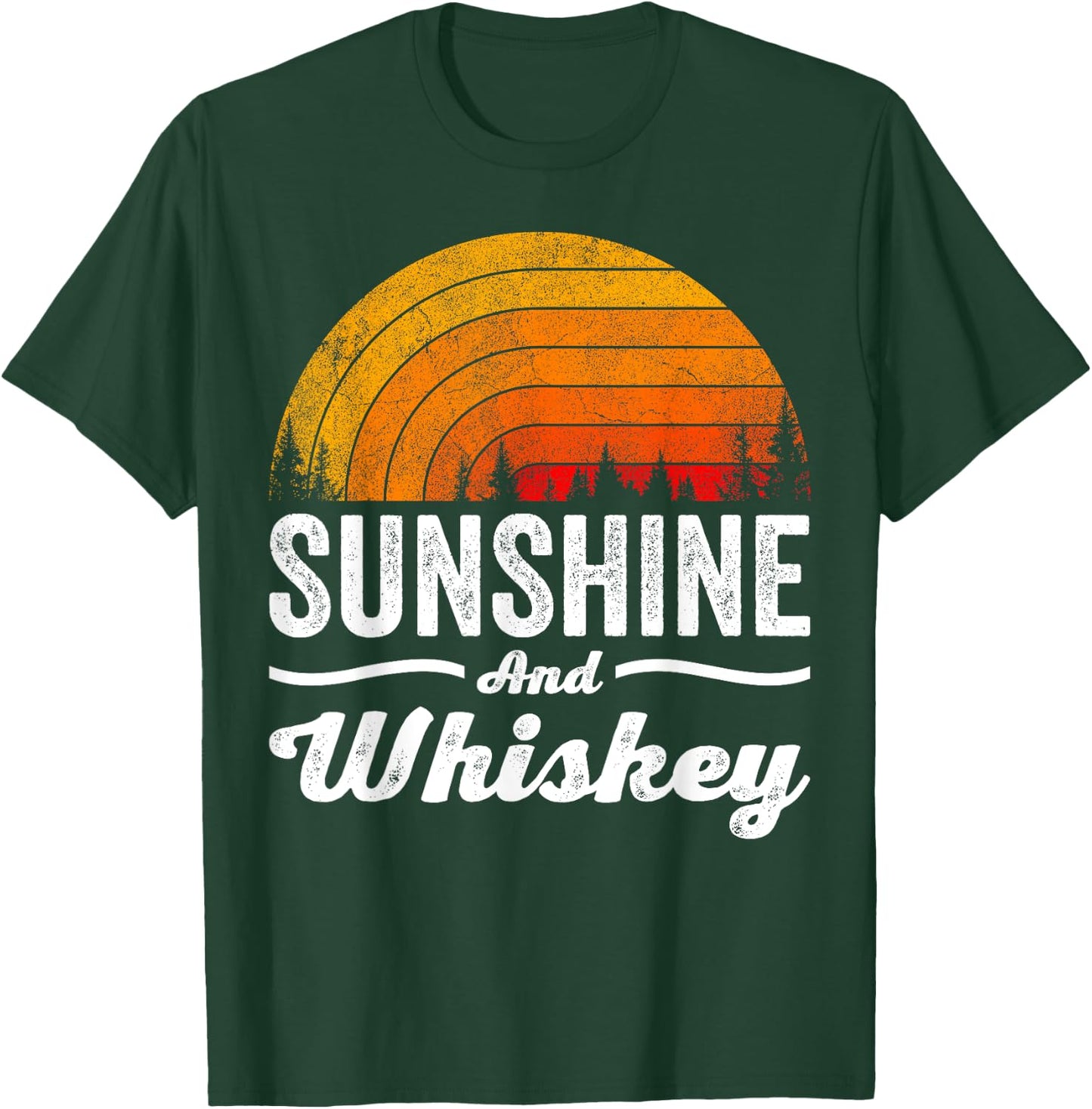 Sunshine and Whiskey Shirt Vintage Retro Funny Beach Summer T-Shirt - T-Shirt | Forest
