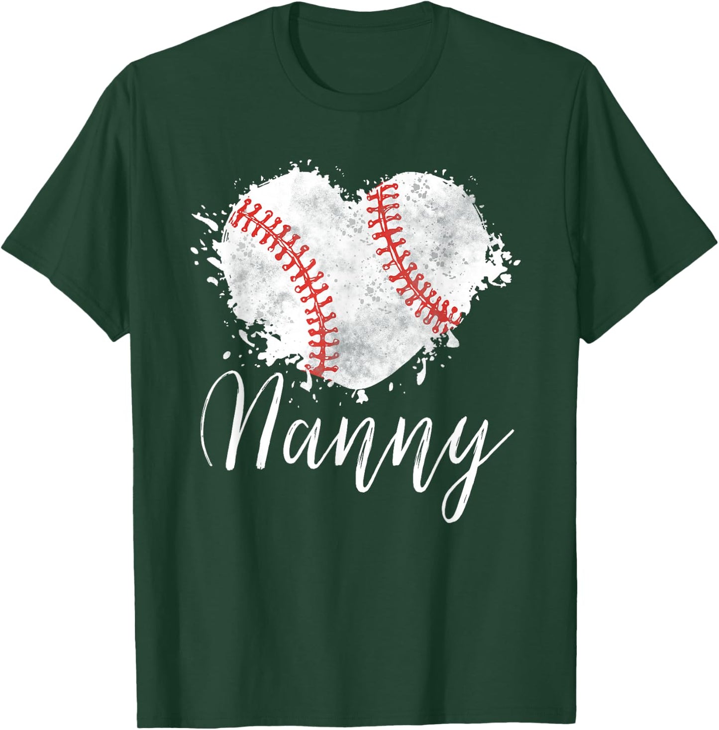 Baseball Nanny Baseball Love Heart T-Shirt - T-Shirt | Forest