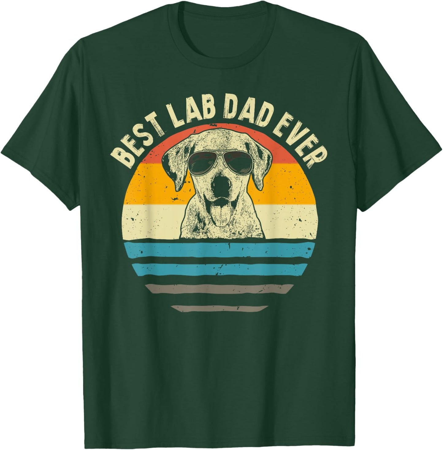 Best Lab Dad Ever Labrador Dad Vintage Gift T-Shirt - T-Shirt | Forest
