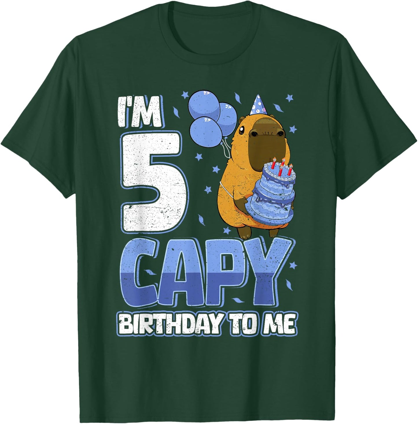 5 Years Capy Birthday to me Boys 5th Birthday Capybara T-Shirt - T-Shirt | Forest