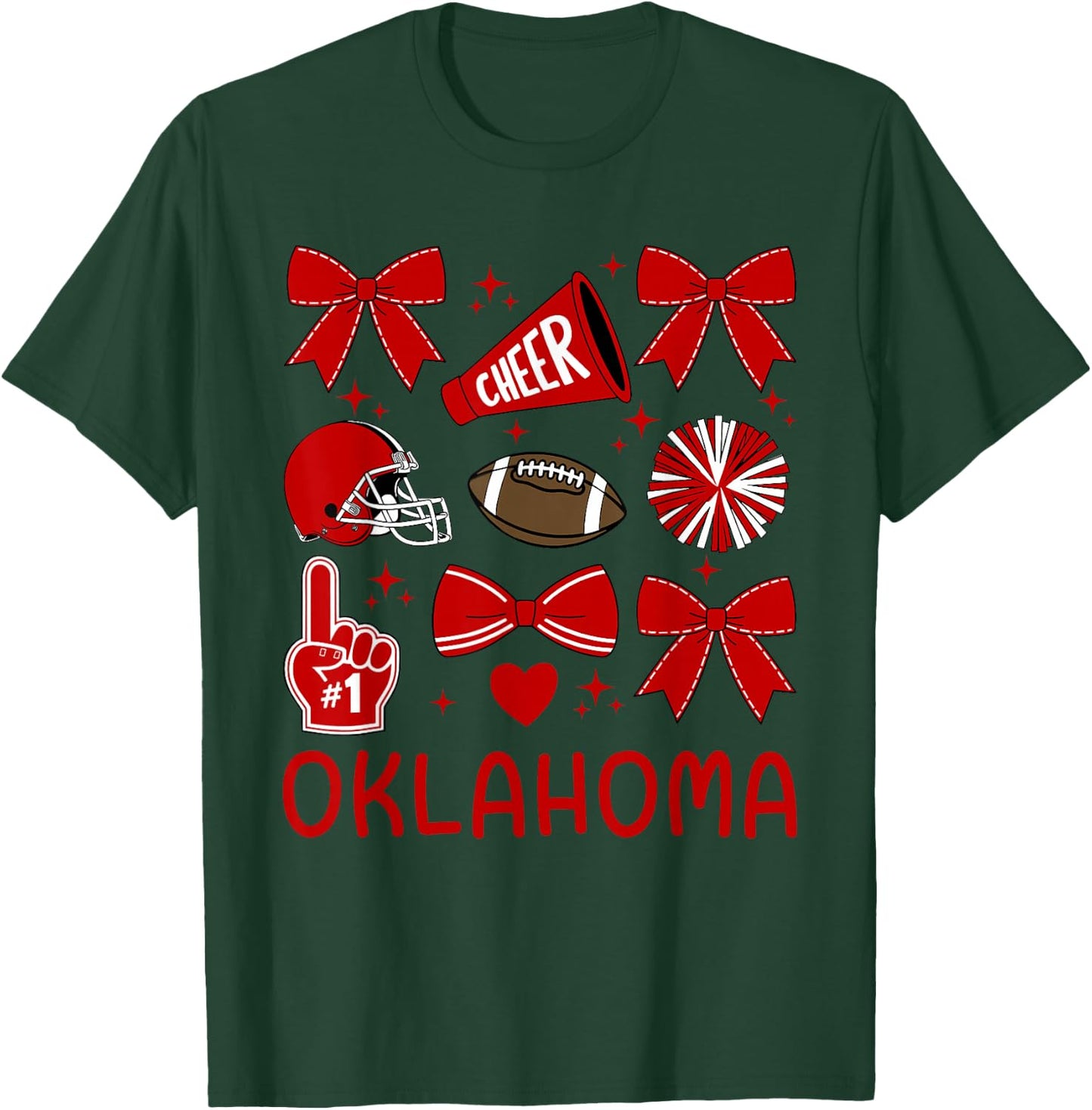 Oklahoma Women Girls Toddler Sister Bow For Oklahoma Lover T-Shirt - T-Shirt | Forest