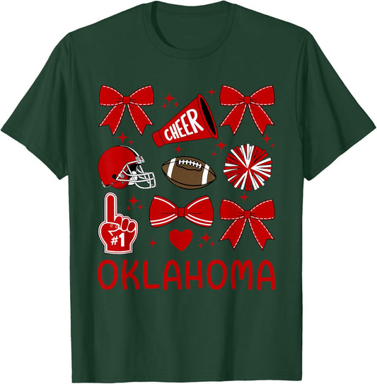 Oklahoma Women Girls Toddler Sister Bow For Oklahoma Lover T-Shirt - T-Shirt | Forest