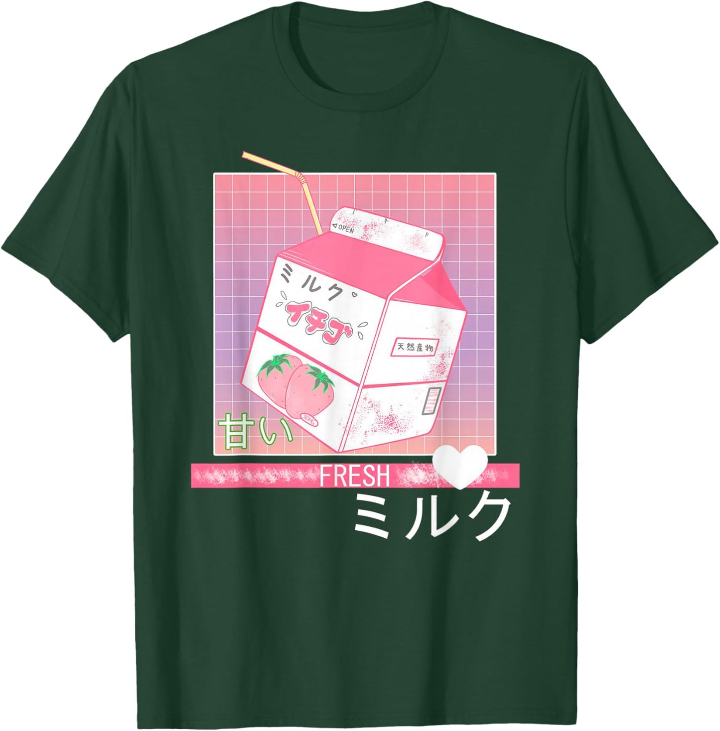 90s Japanese Otaku Stylish Aesthetic Milk T-Shirt - T-Shirt | Forest