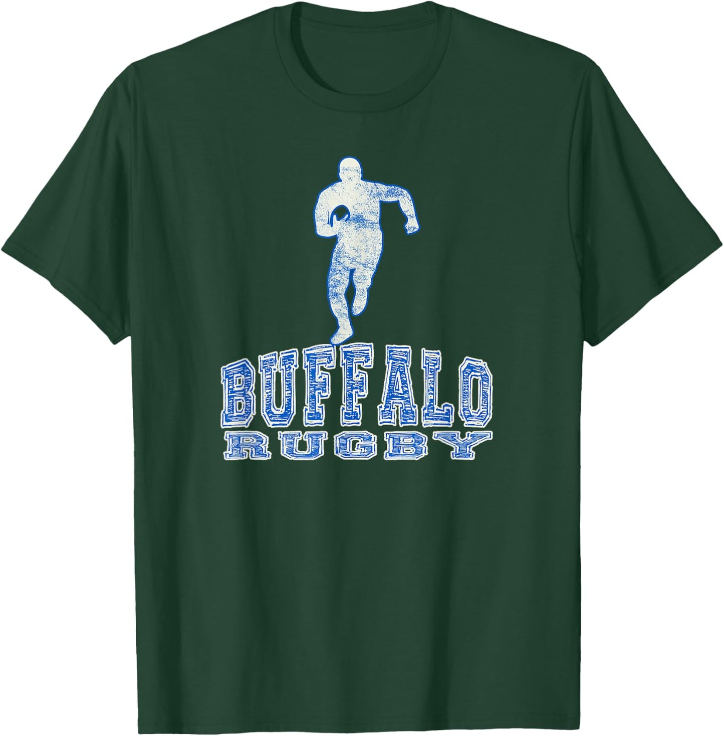 Vintage Buffalo Rugby with Rugby Player T-Shirt - T-Shirt | Forest