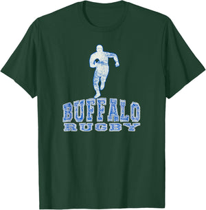 Vintage Buffalo Rugby with Rugby Player T-Shirt - T-Shirt | Forest