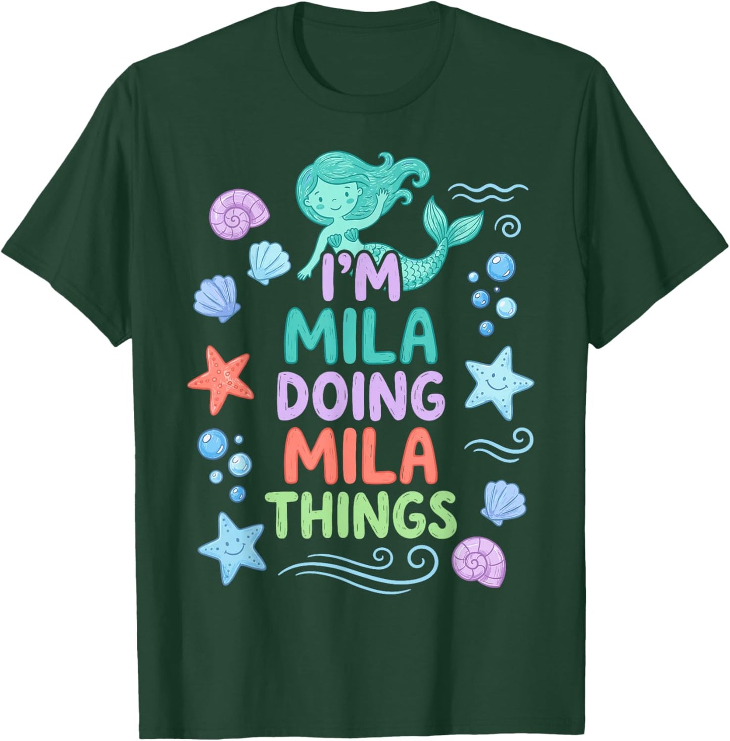 I'm Mila Doing Mila Things Sea Creatures Girl's T-Shirt - T-Shirt | Forest