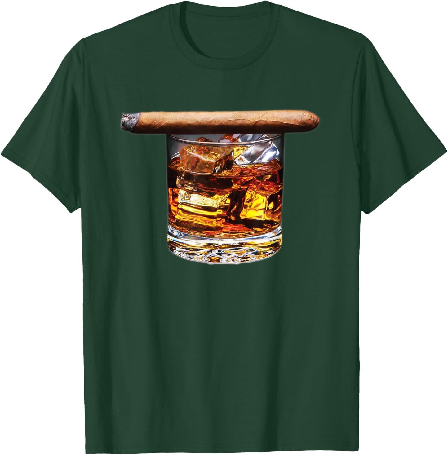 Whiskey & Cigar Shirt - Funny Cigar Lover Graphic T-Shirt - T-Shirt | Forest