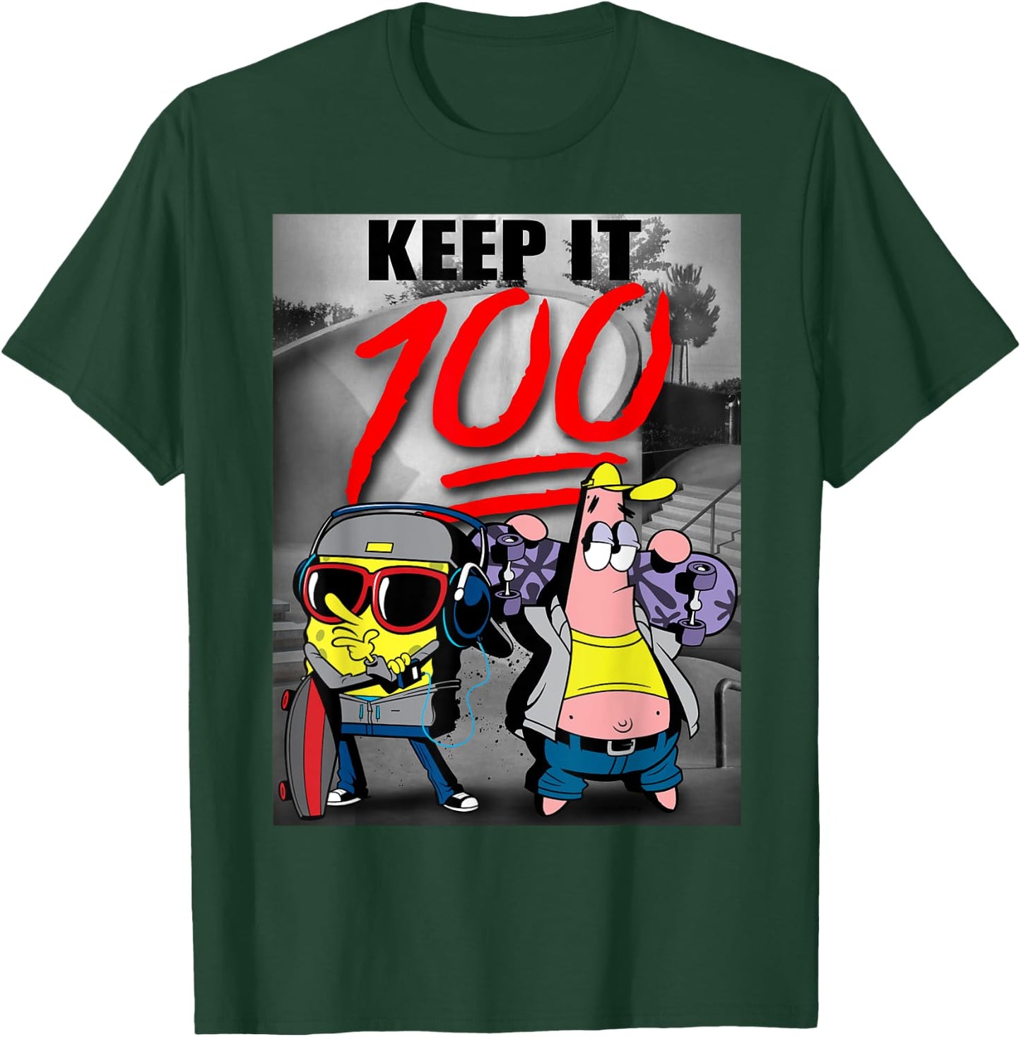 Spongebob SquarePants Keep It 100 T-Shirt - T-Shirt | Forest