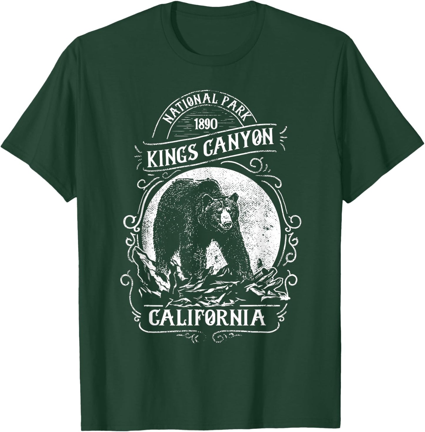 Vintage Kings Canyon National Park Retro Bear California T-Shirt - T-Shirt | Forest